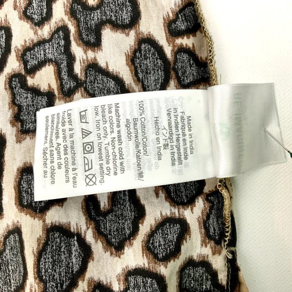 J. Crew Leopard Print Cotton Long Sleeve Ruffle Trim Blouse Sz S - Picture 12 of 16